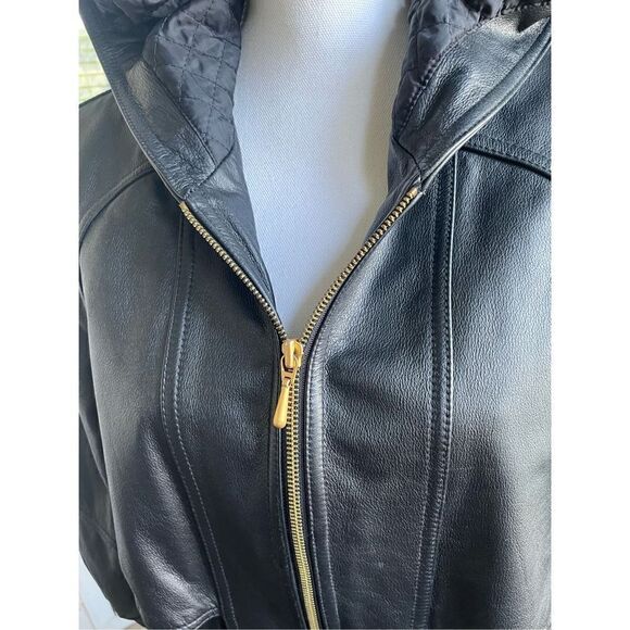 Women’s Genuine Leather Black Soft Jacket Coat Winlit New York Size P/P - Picture 10 of 14